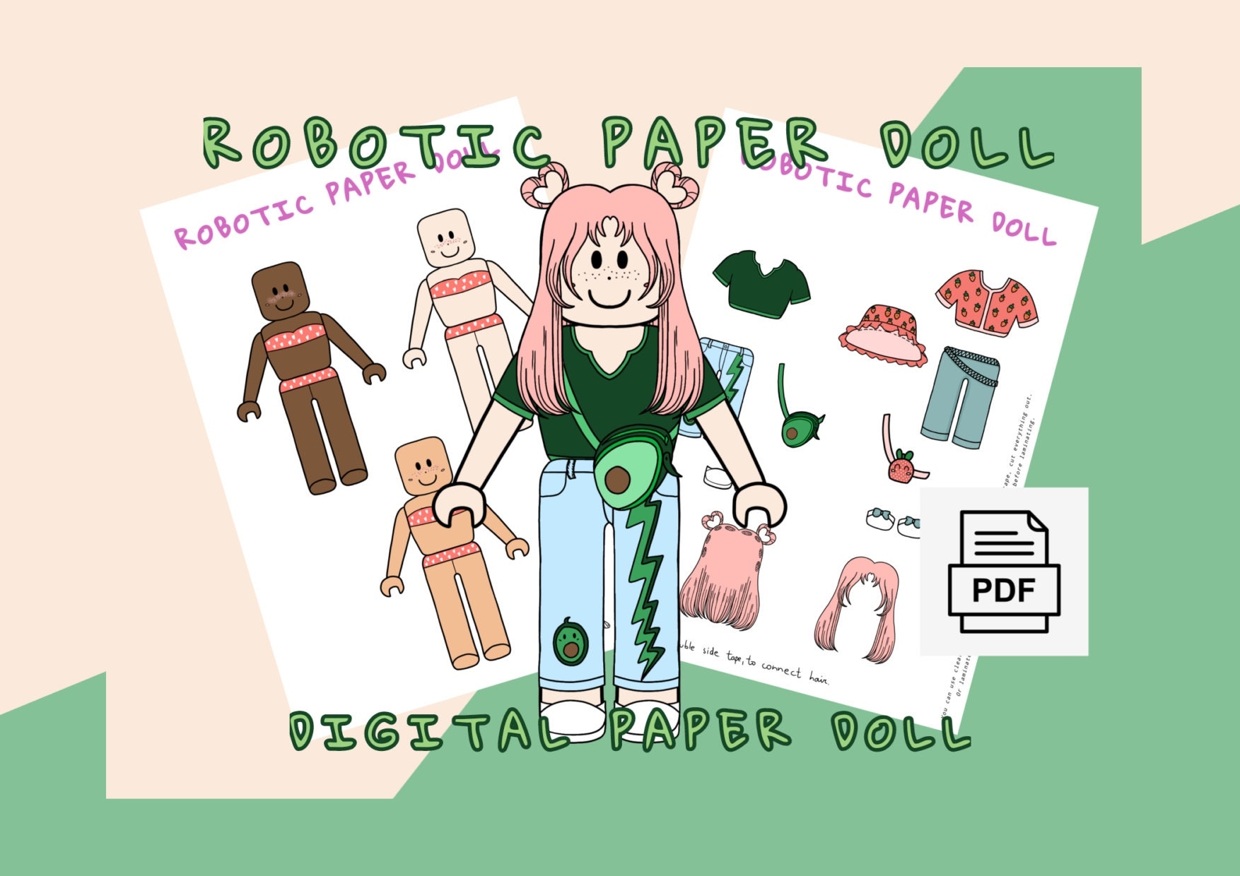 Printable Robotic Paper Doll Digital Paper Doll Printable Activities For Kids