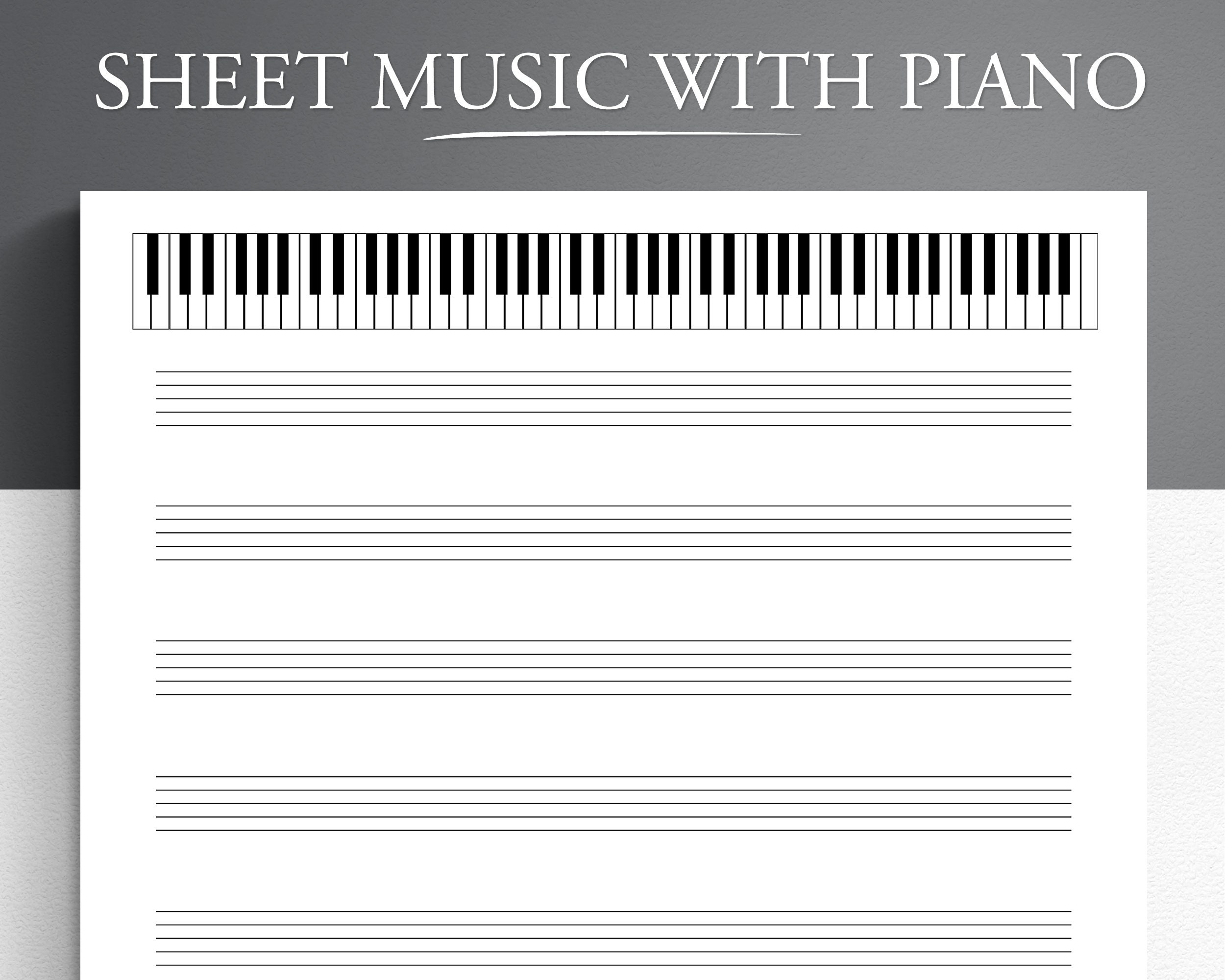 Printable Sheet Music With Piano For Letter a4 Blank Sheet Music 