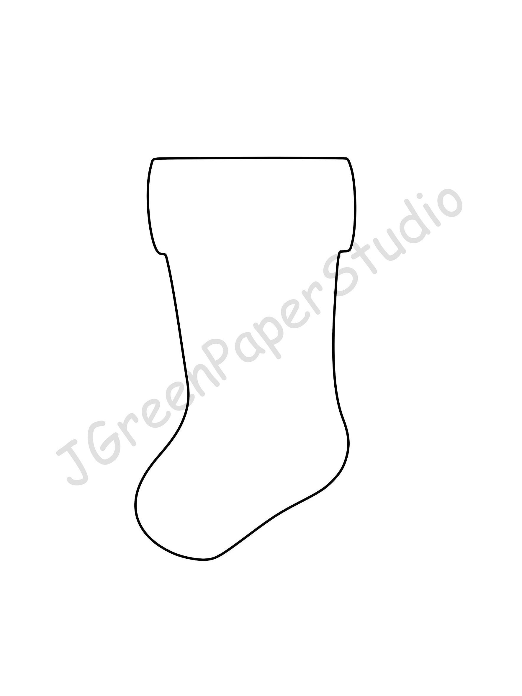 Printable Stocking Template pdf Digital Download Stocking Kids 