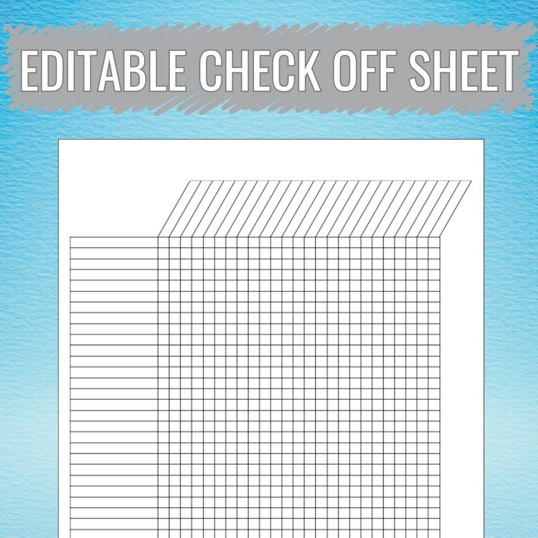 Printable Tracking Grid Check Off Sheet Tracking Sheet Logic 