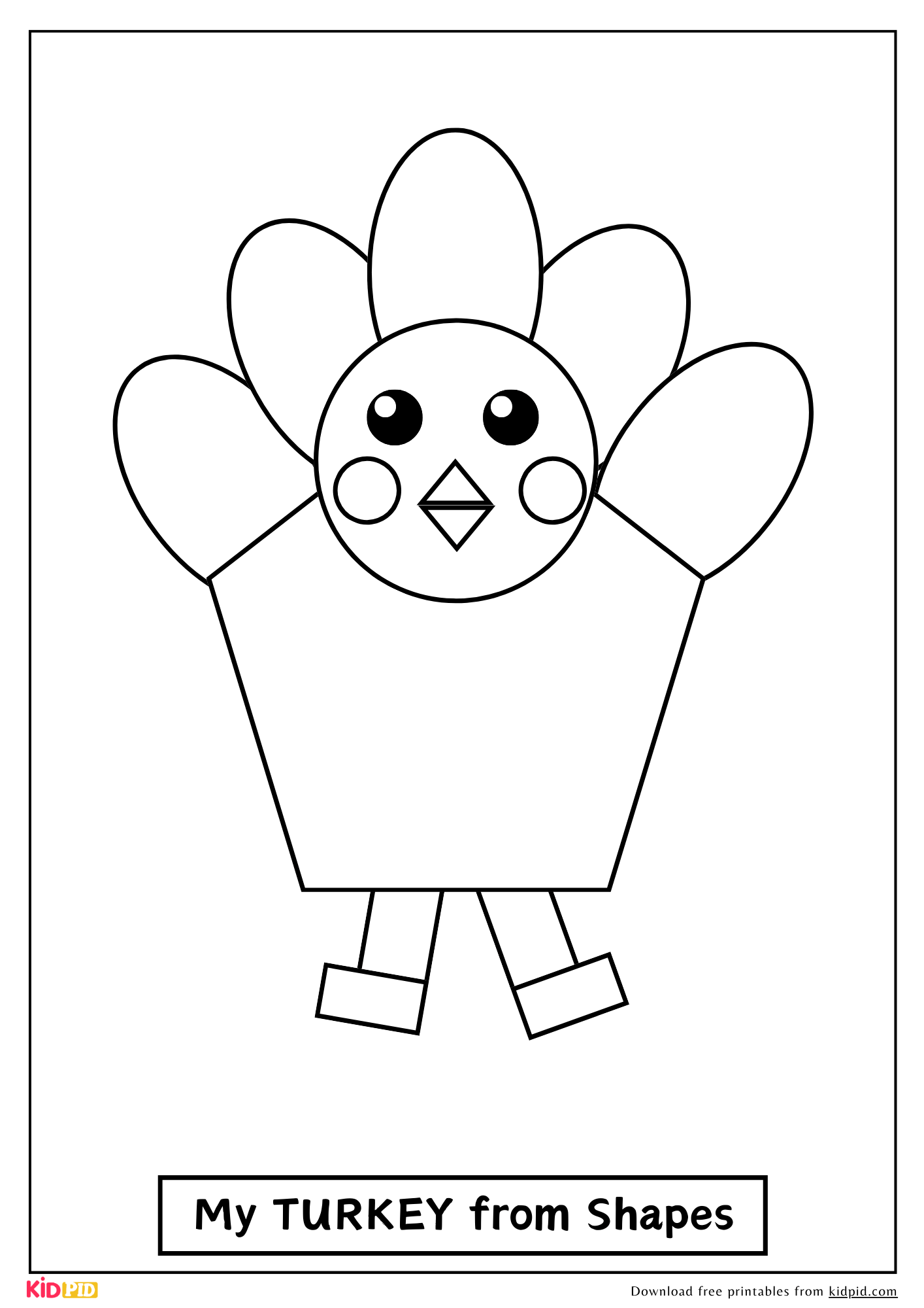 Printable Turkey Shape Cut Outs For Kids Fun Coloring U0026 Puzzle Activity Kidpid