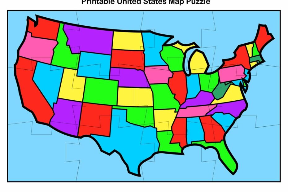 Printable United States Map Puzzle For Kids Make Your Own Puzzle