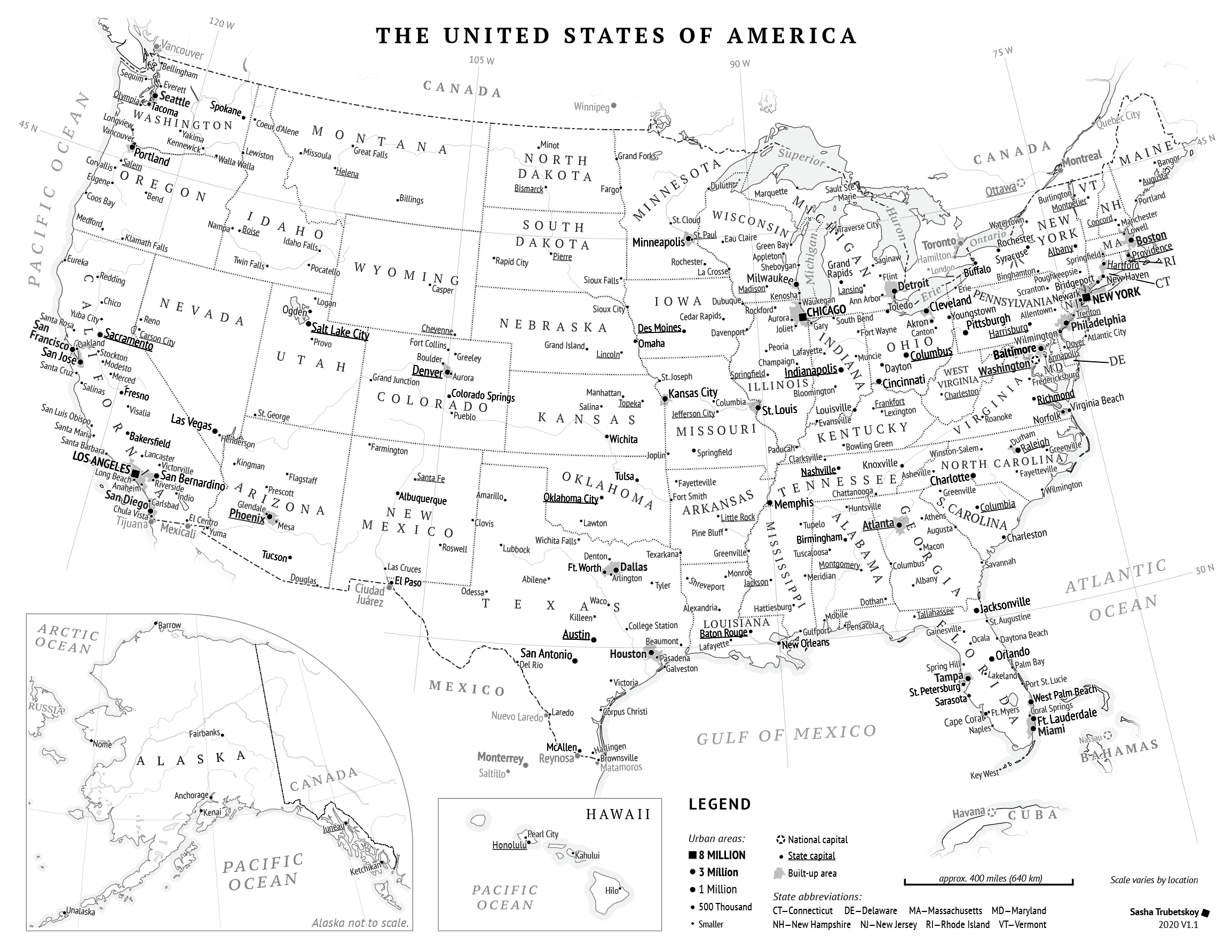 printable map of the usa