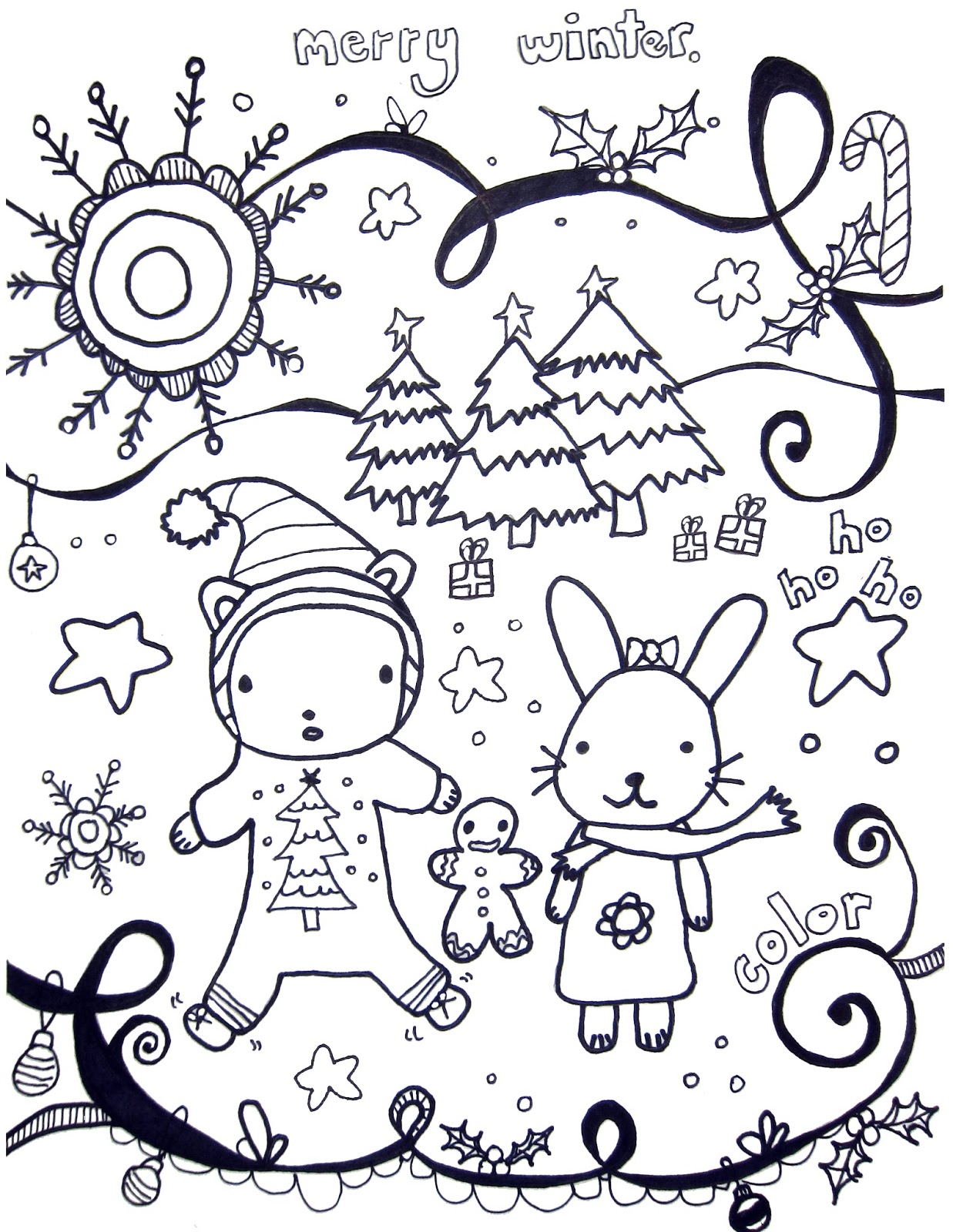 coloring pictures of winter