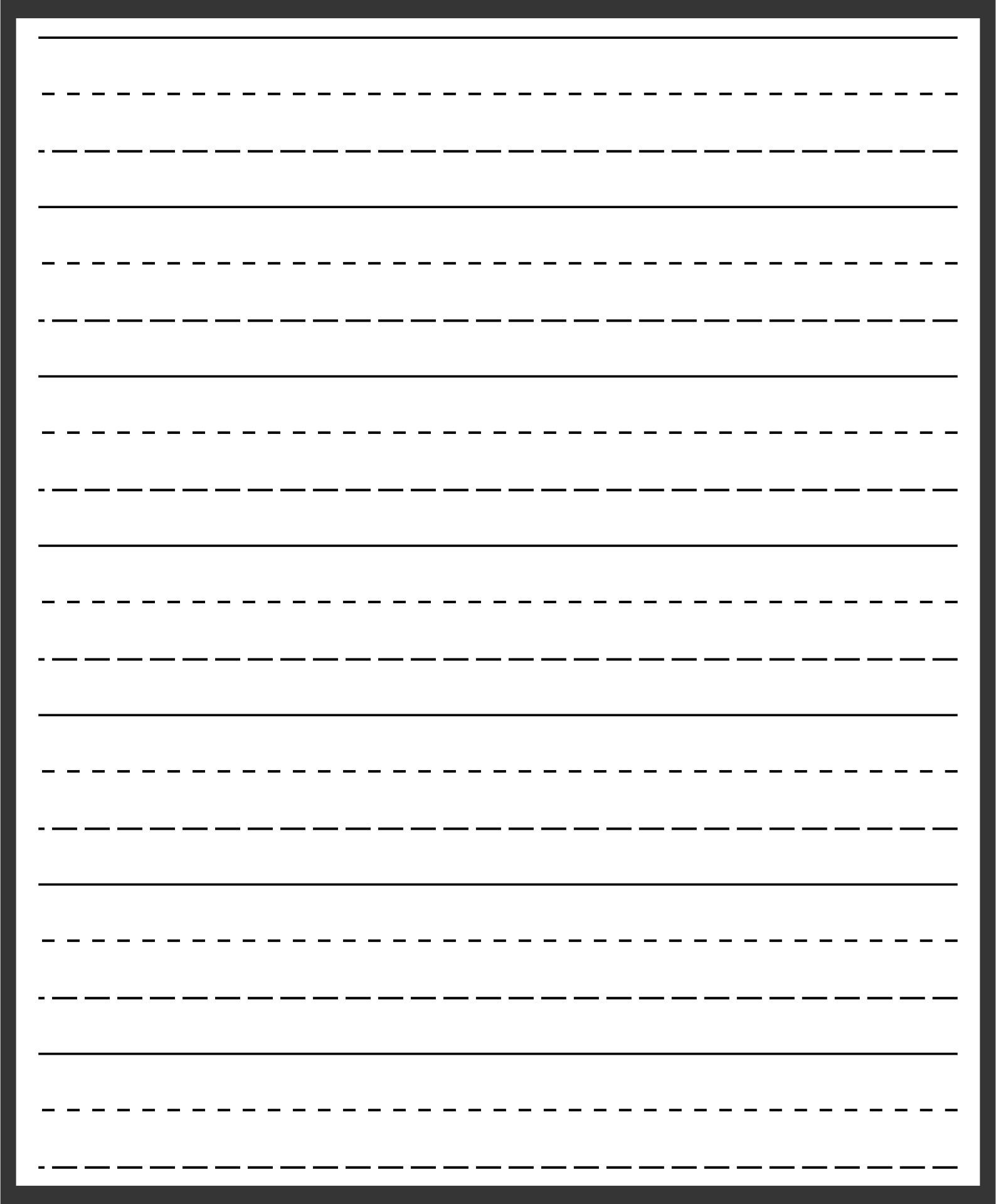 printable handwriting paper kindergarten