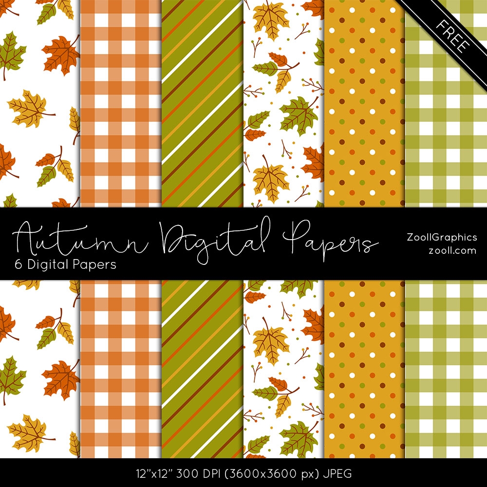 Printables Autumn Digital Papers Zooll Graphic Design 