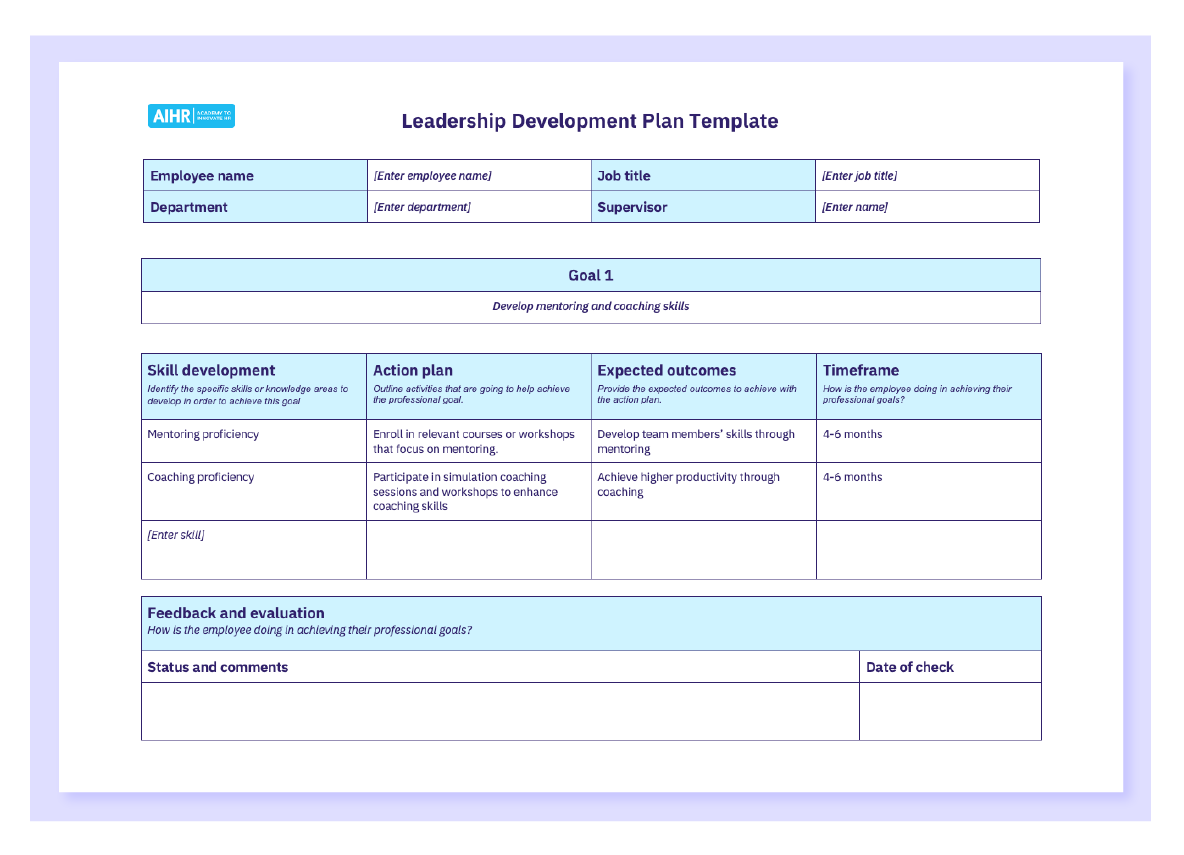 Professional Development Plan Template And Guide 2025 Edition AIHR