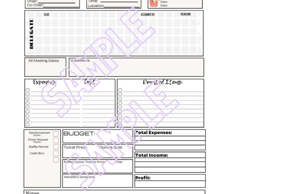 PTO PTA Event Planning And Post Event Review Templates instant Download Editable And Blank PDF Templates Etsy