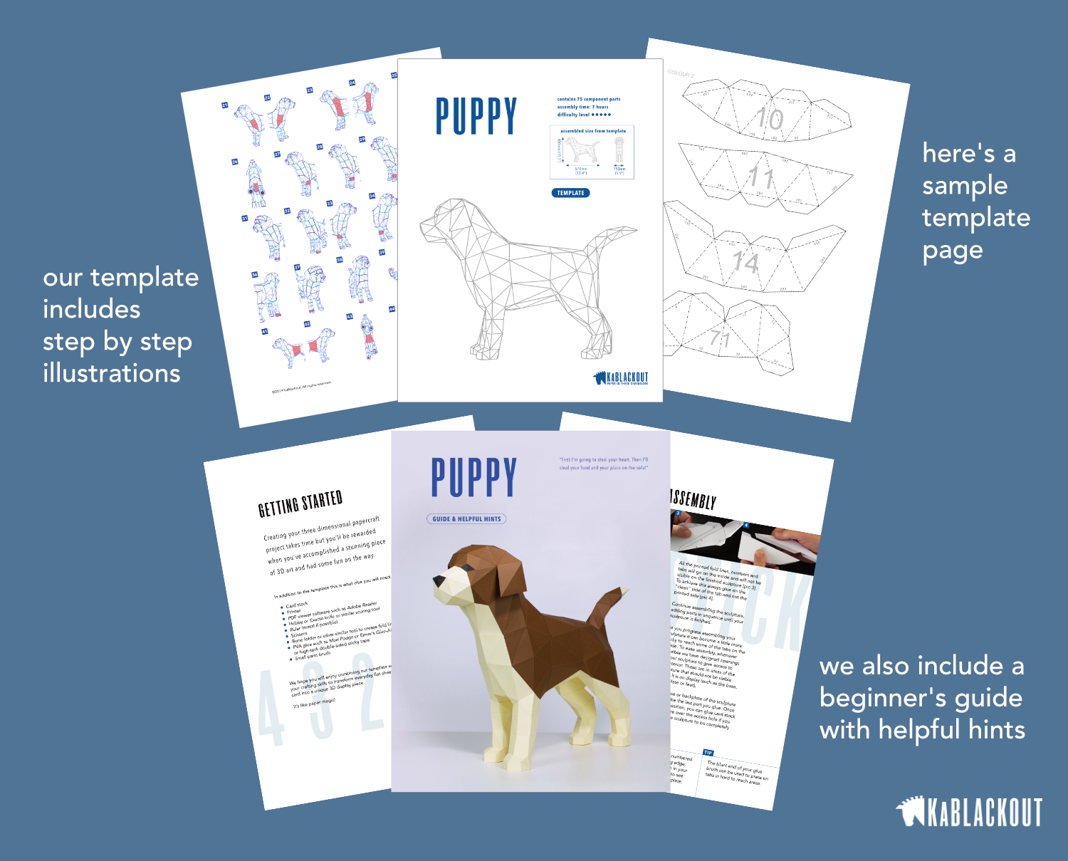 printable 3d dog template