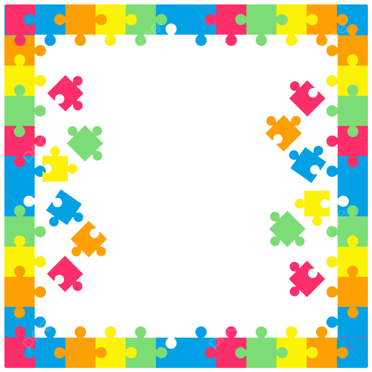 Puzzle Border Clipart Transparent PNG Hd Colorful Puzzle Border 