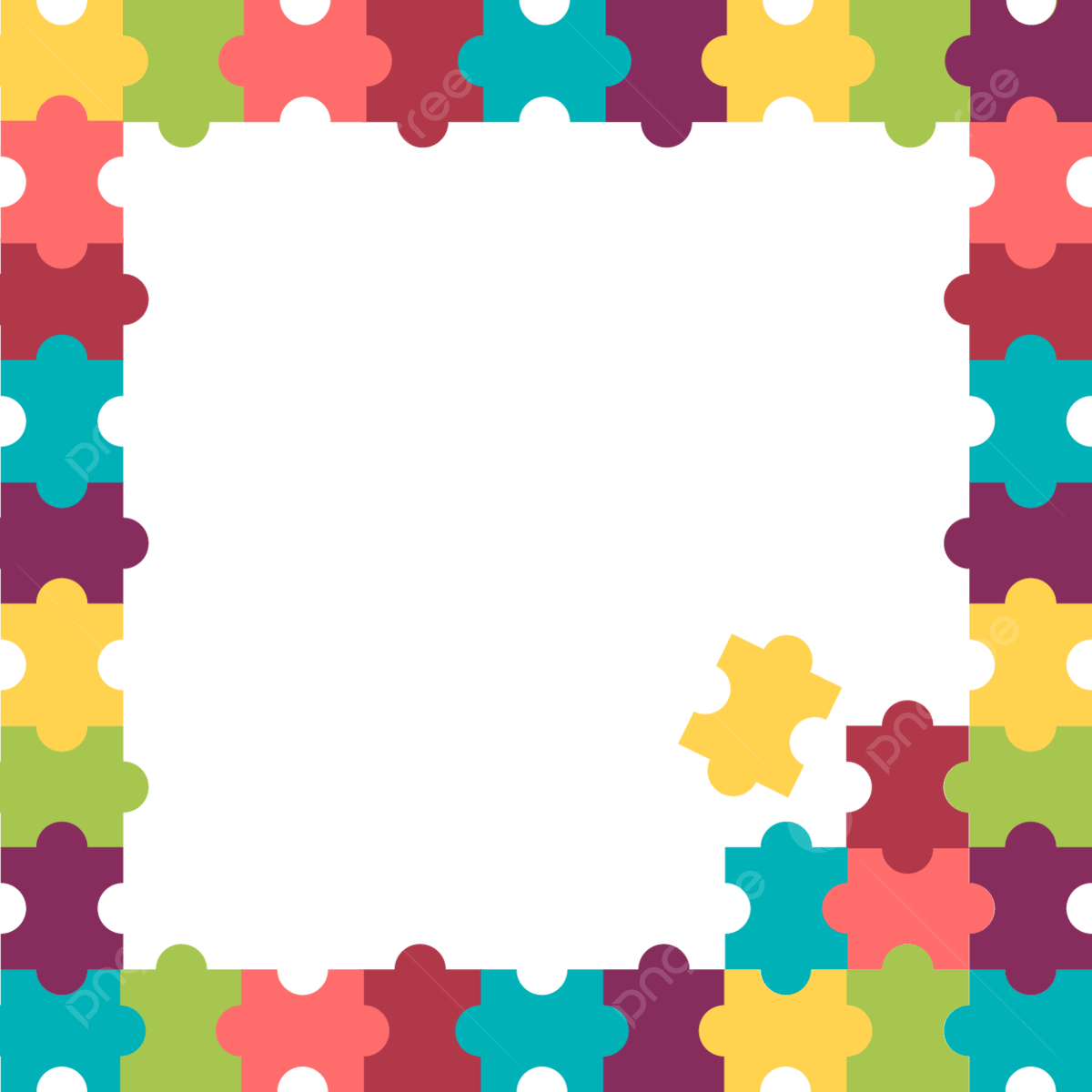 Puzzle Border Illustration Color Colorful Kids PNG And Vector 
