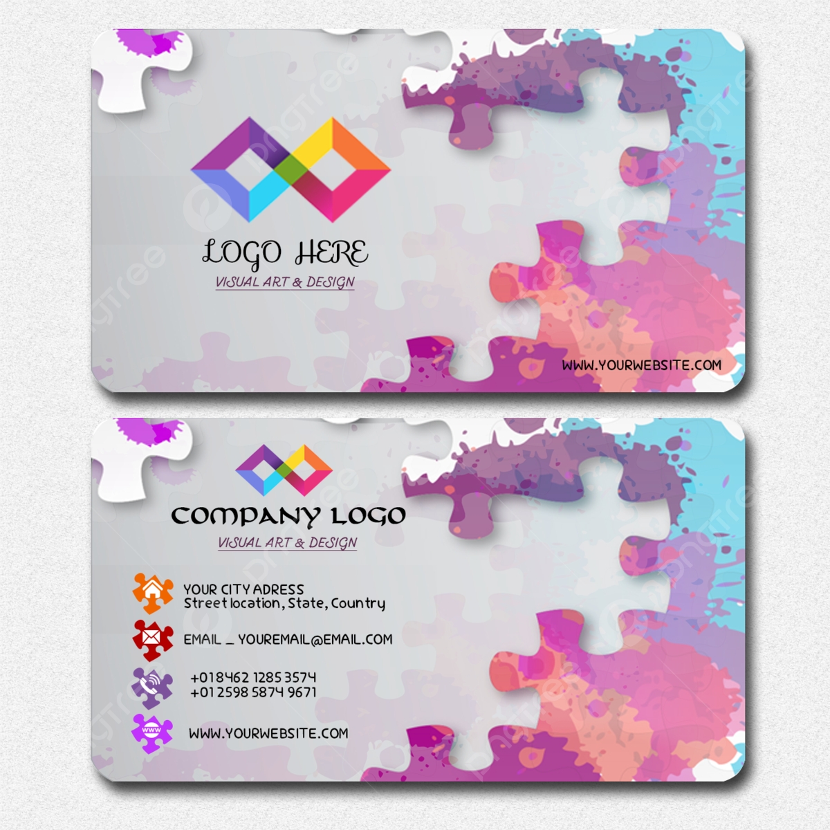 Puzzle Business Card Template Download On Pngtree