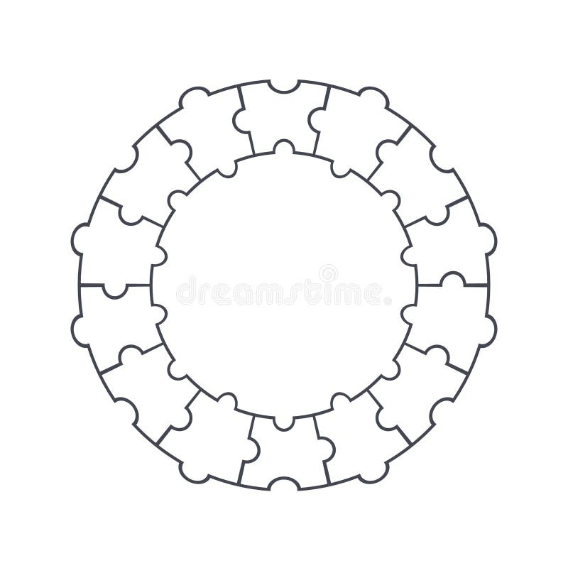 Puzzle Circle Puzzle Round Jigsaw Puzzle Template Stock Vector Illustration Of Center Connection 137120702
