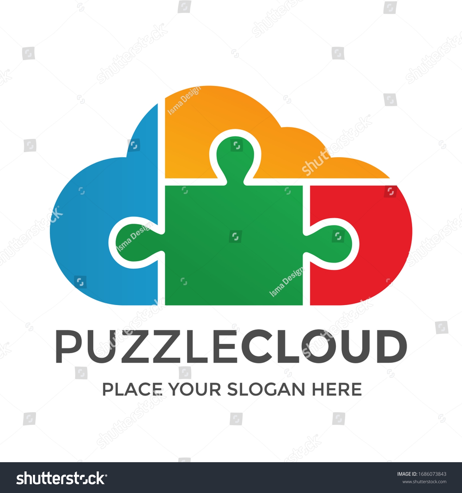 cloud puzzle template