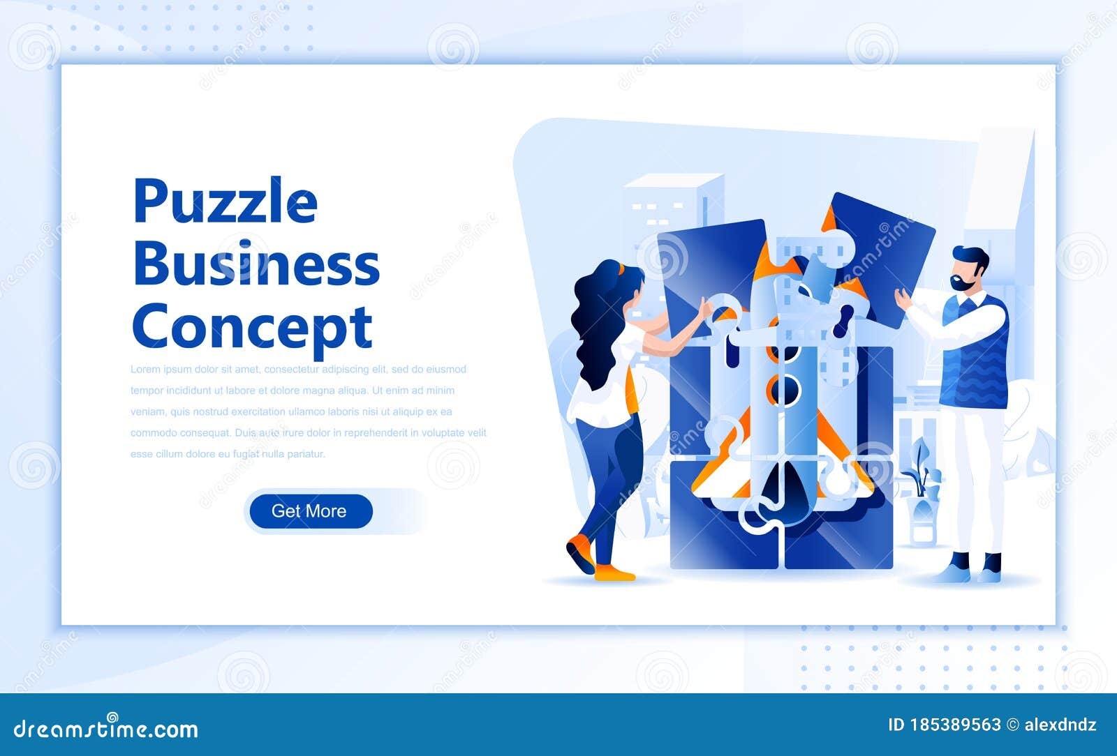 Puzzle Concept Flat Web Page Design Template Stock Vector 