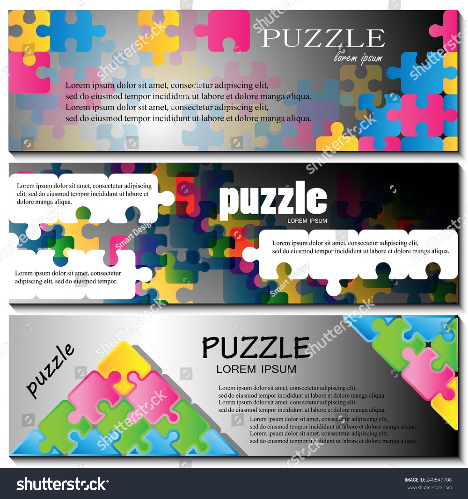 Puzzle Flyer Template Vector Illustration Graphic Stock Vector Royalty Free 240547708 Shutterstock