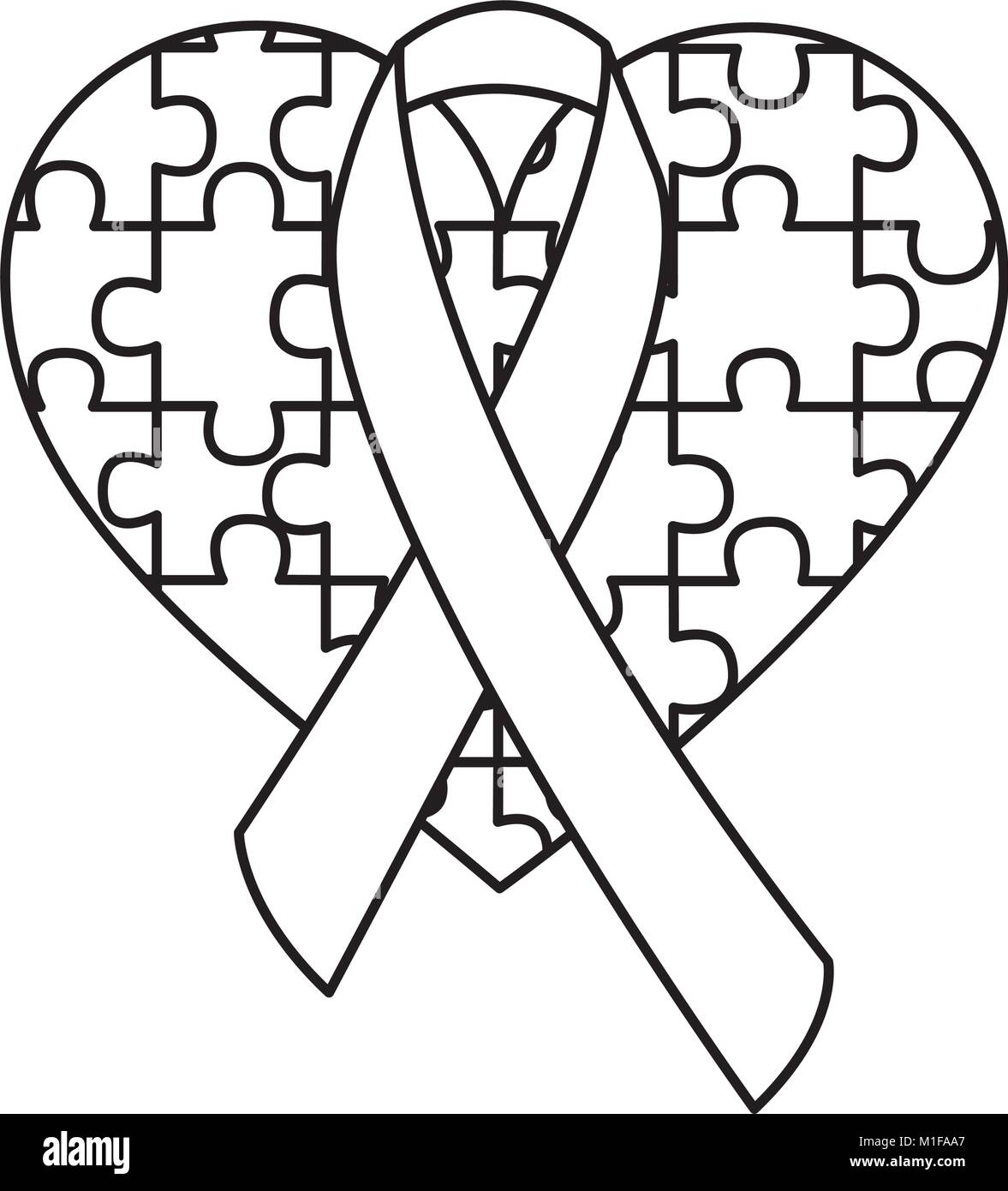 autism puzzle heart template