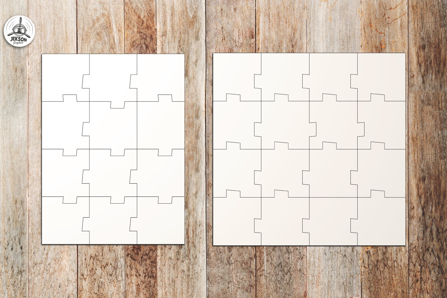 Puzzle Jigsaw SVG Templates Bundle Classic Heart Unusual