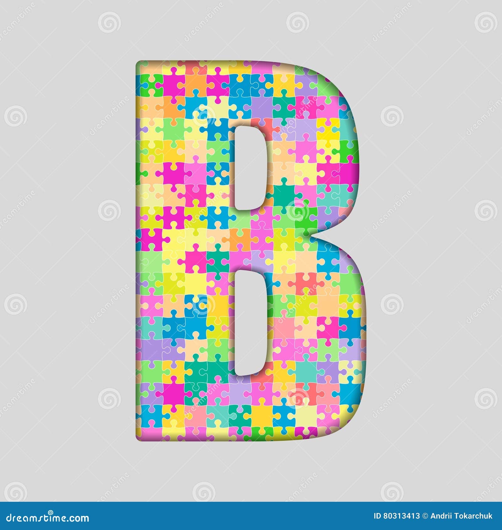 Puzzle Letter Alphabet B Colored Puzzle Piece Stock Vector Illustration Of Letter Metaphor 80313413