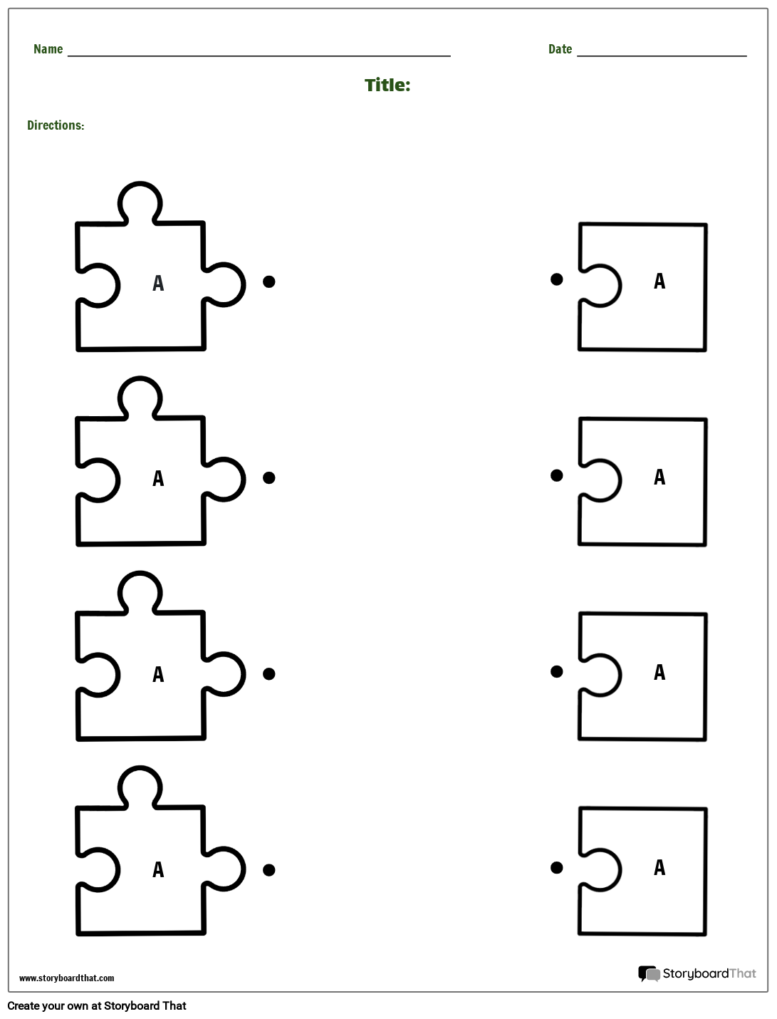 Puzzle Matching Type Template Storyboard By Templates