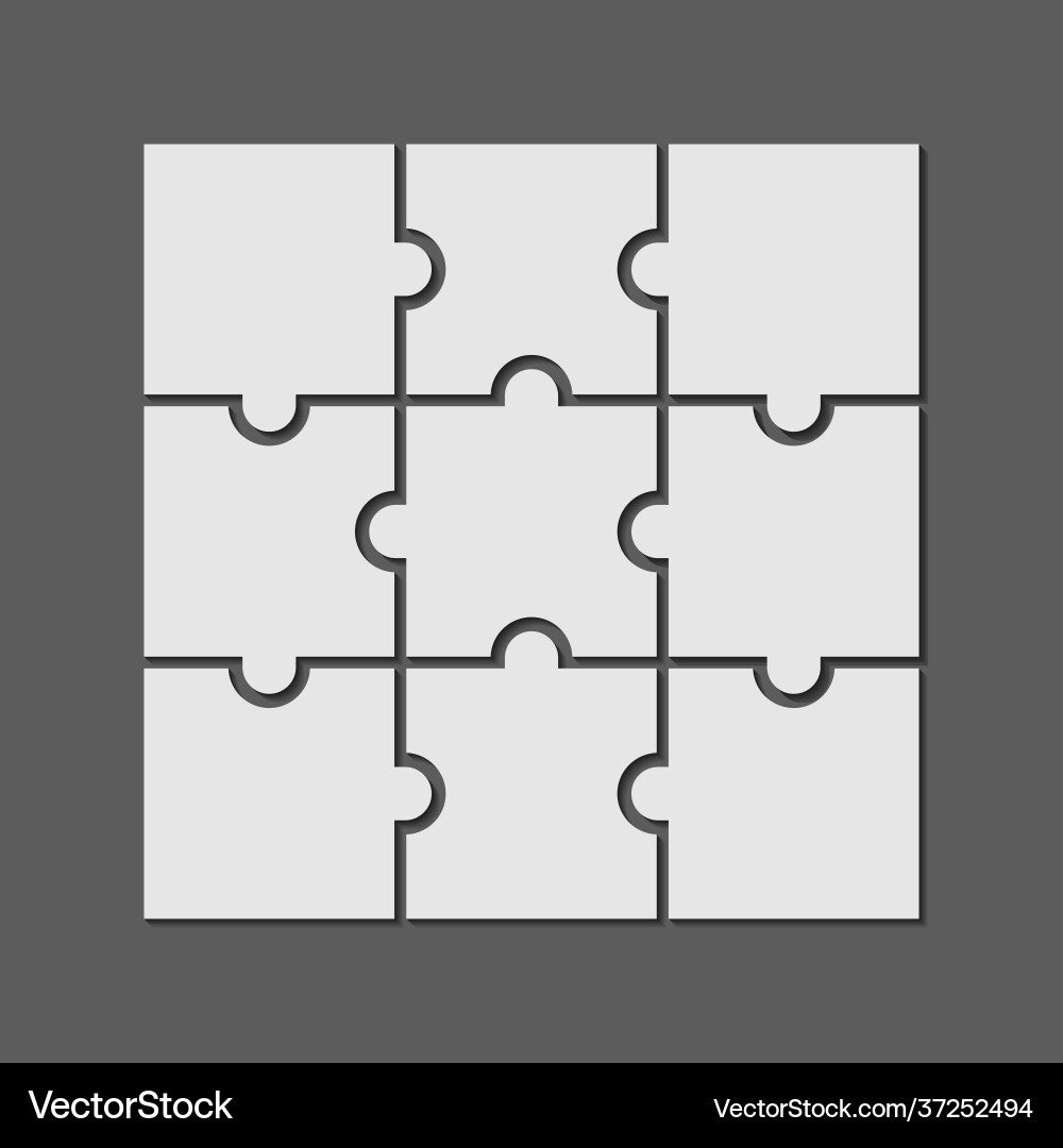 Puzzle Nine Piece Vector Images over 110 