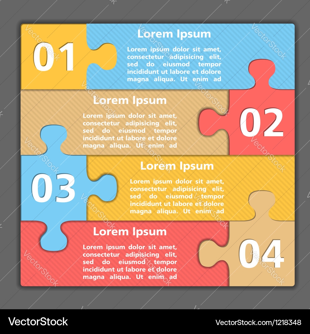 Puzzle Piece Layout Template Royalty Free Vector Image