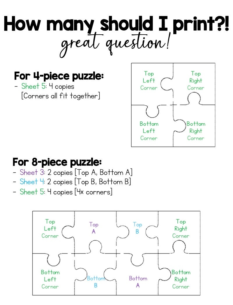Puzzle Piece Template Etsy
