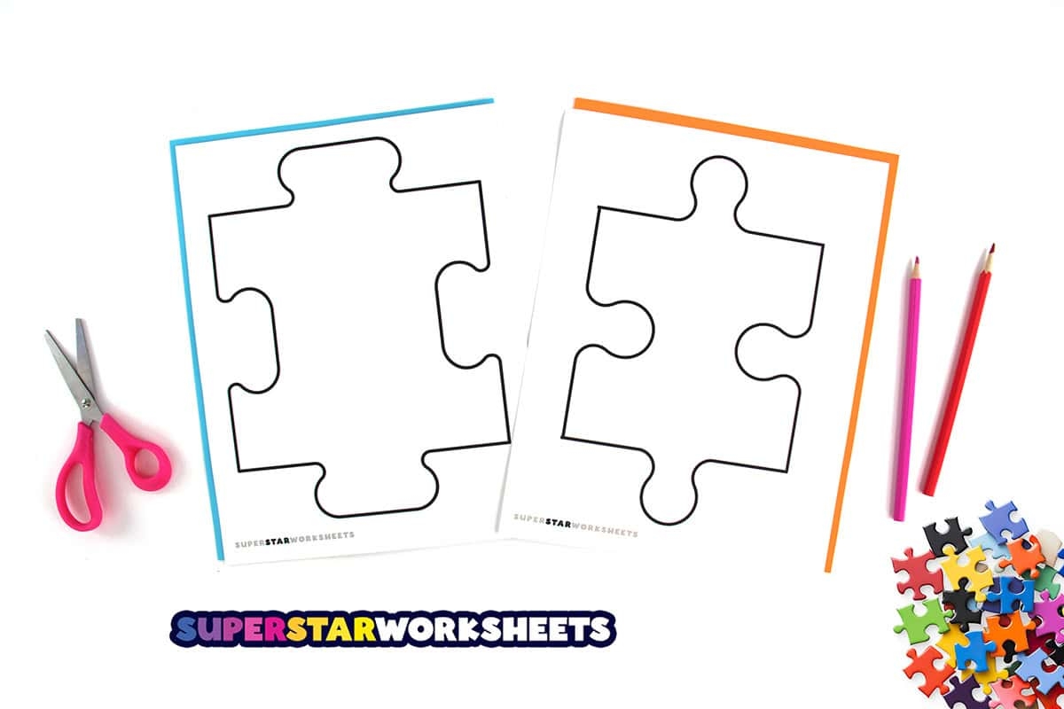 Puzzle Piece Template Superstar Worksheets