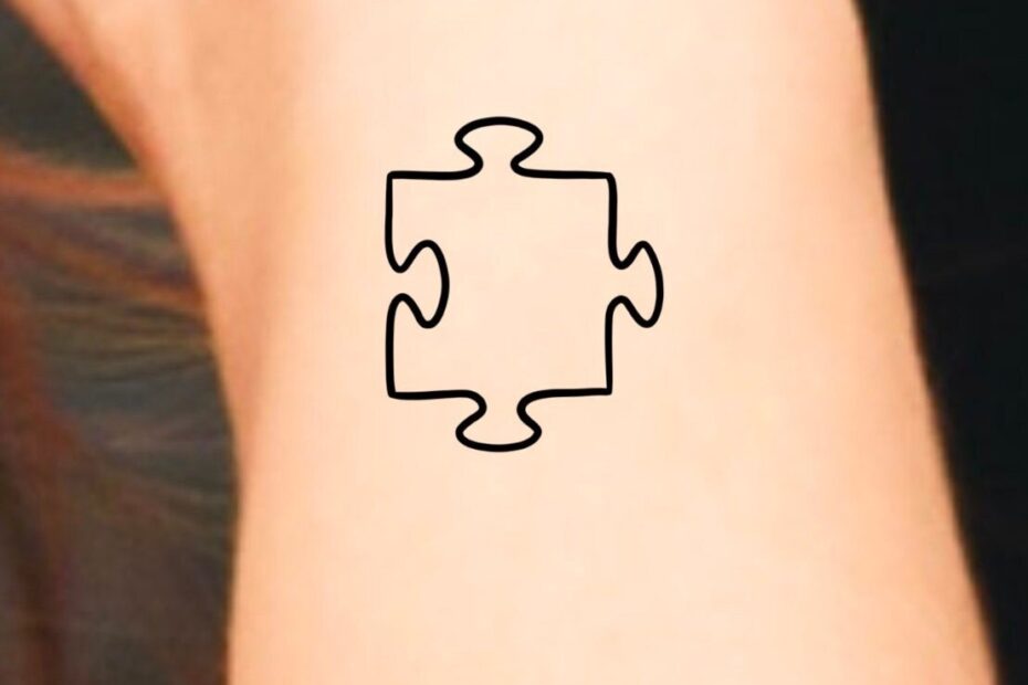 Puzzle Piece Temporary Tattoo Puzzle Tattoo Etsy