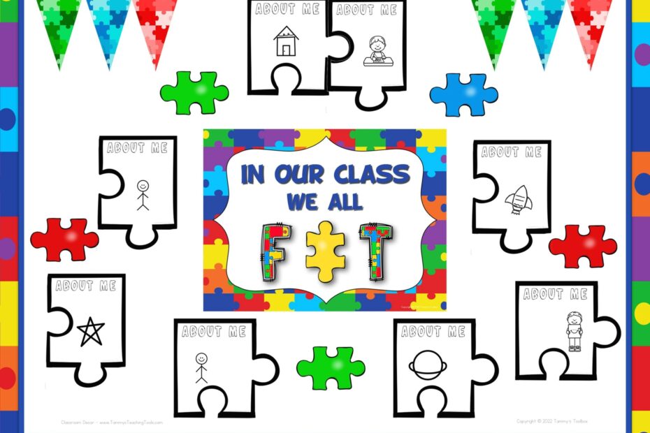 Puzzle Pieces Back To School Bulletin Board Made By Teachers