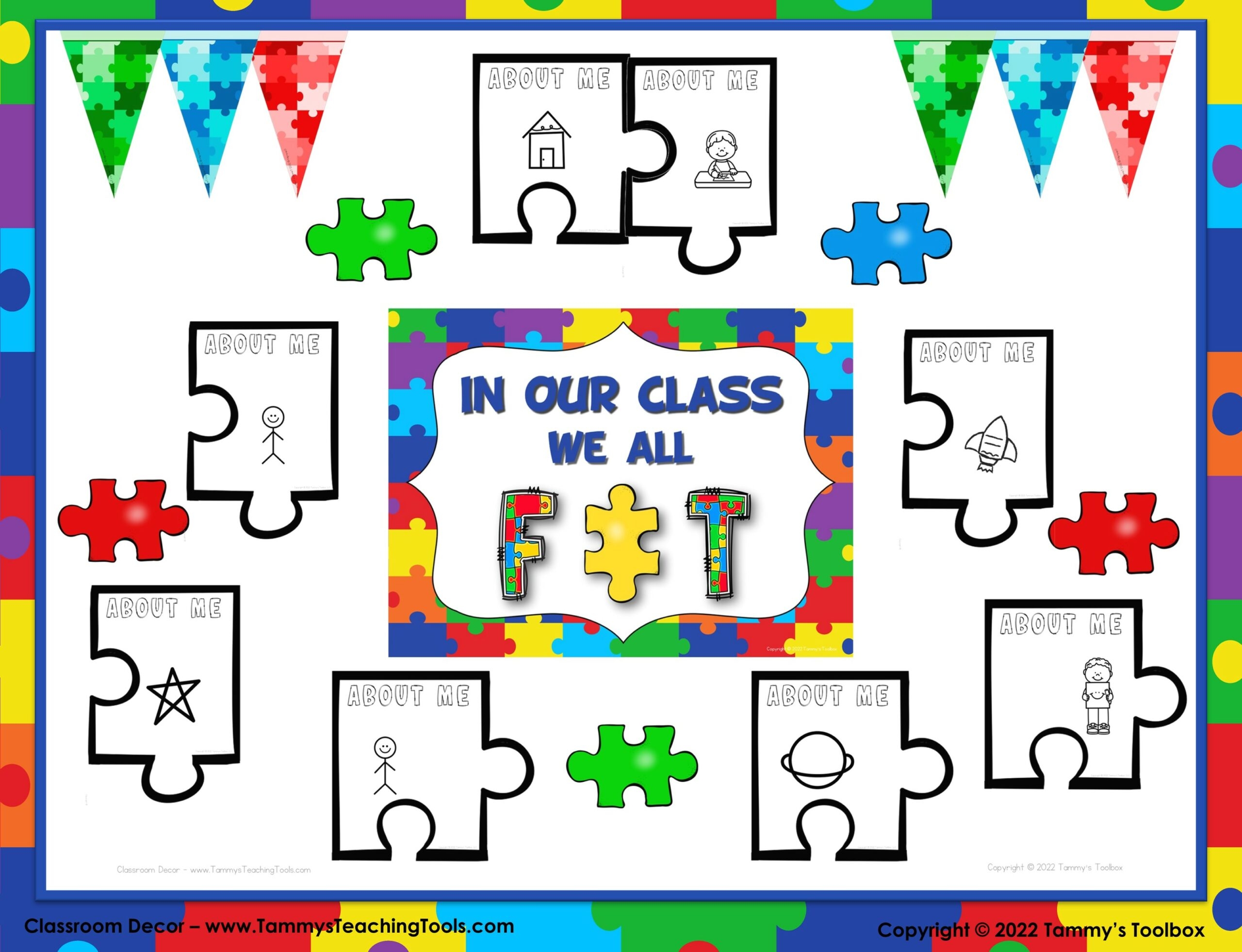 Puzzle Pieces Back To School Bulletin Board Made By Teachers