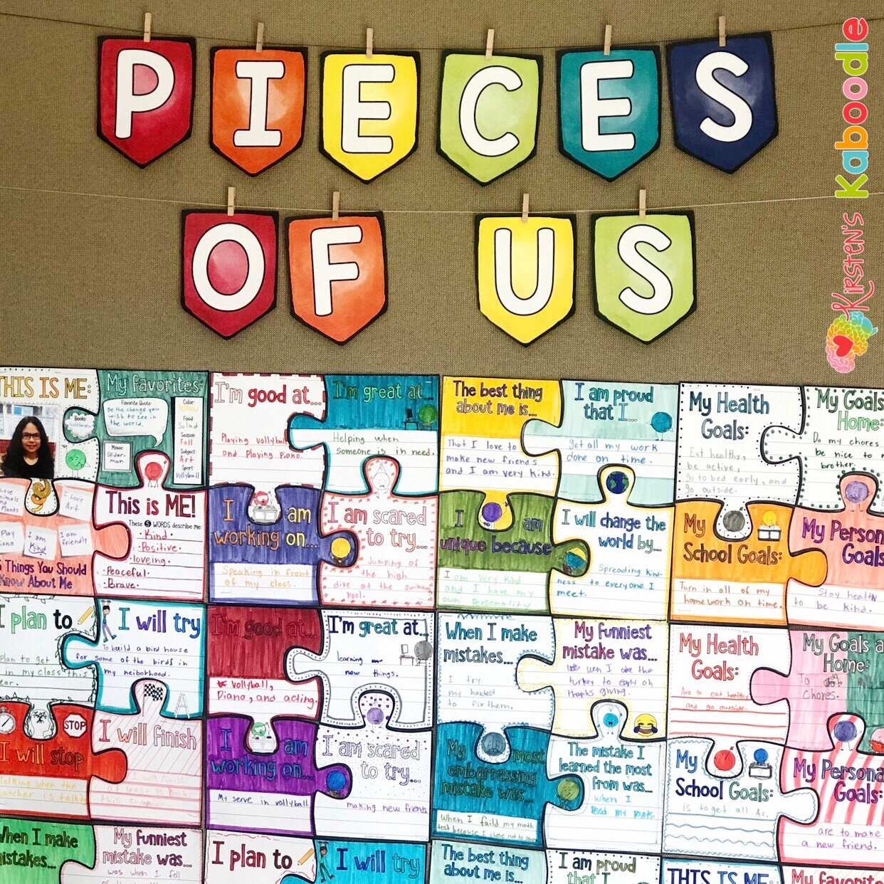 Puzzle Pieces Bulletin Board Set For Back To School Or New Years
