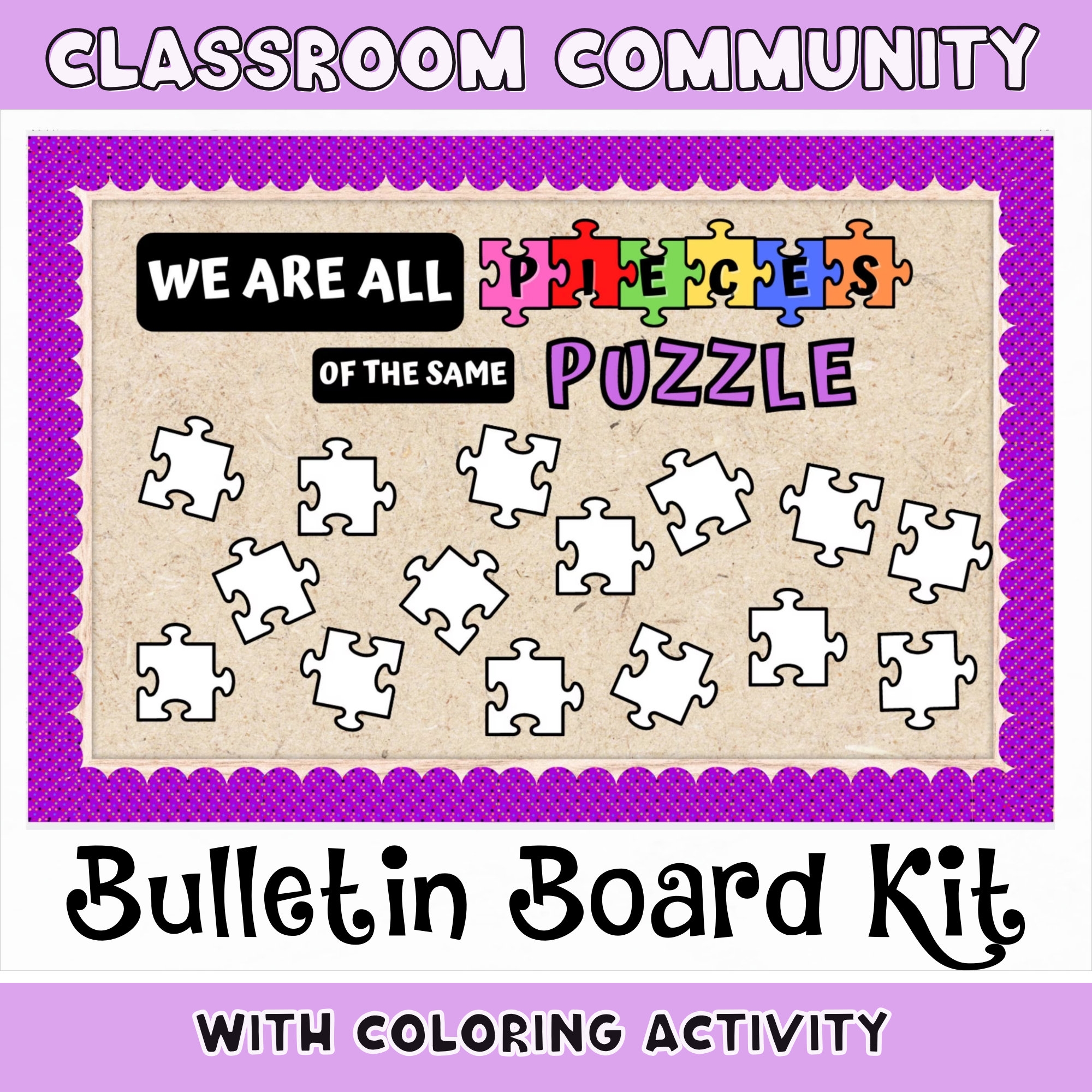Puzzle Pieces Classroom Board Printable Bulletin Board Kit We 