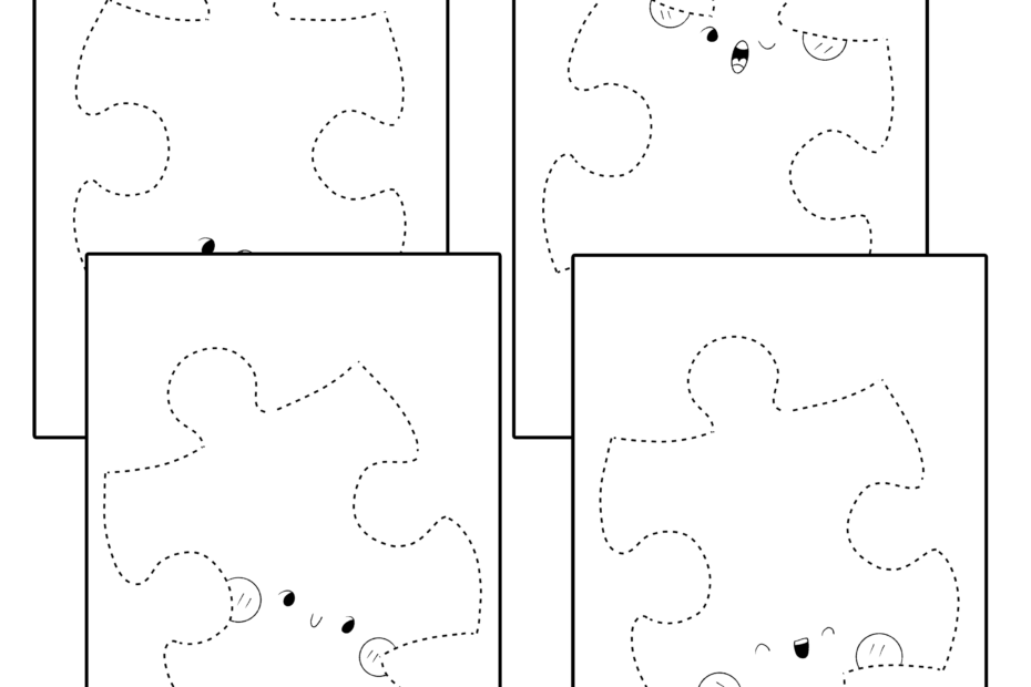 Puzzle Pieces Connect The Dots Worksheet Activity How To Draw Morning Work