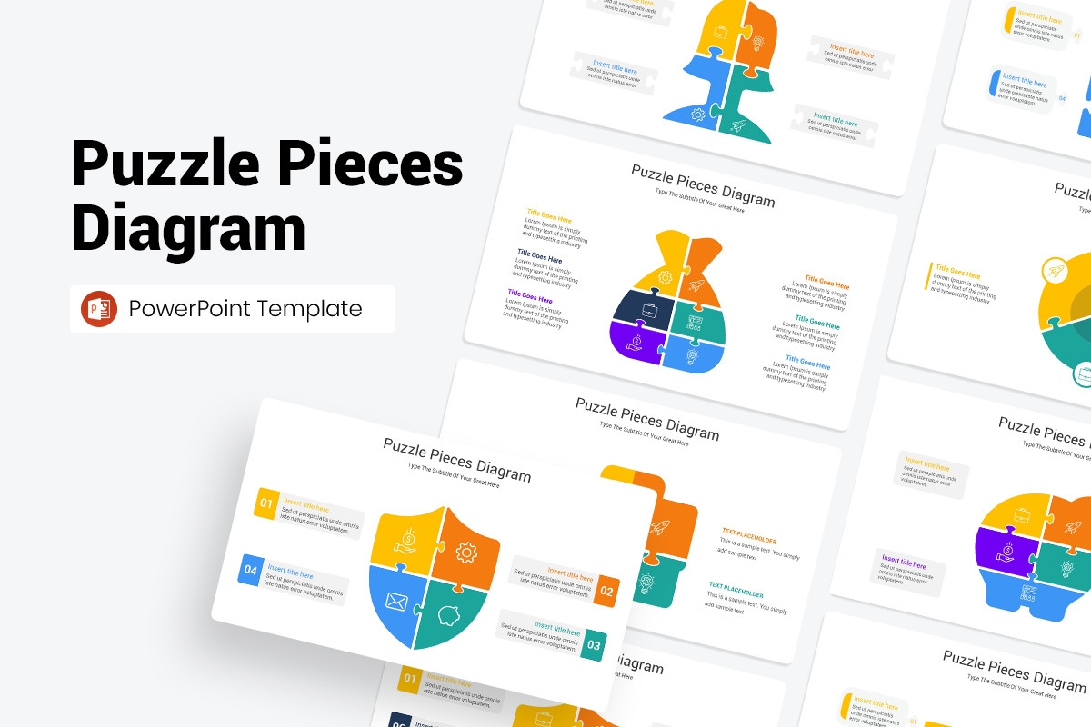 Puzzle Pieces Diagram PowerPoint Template Nulivo Market
