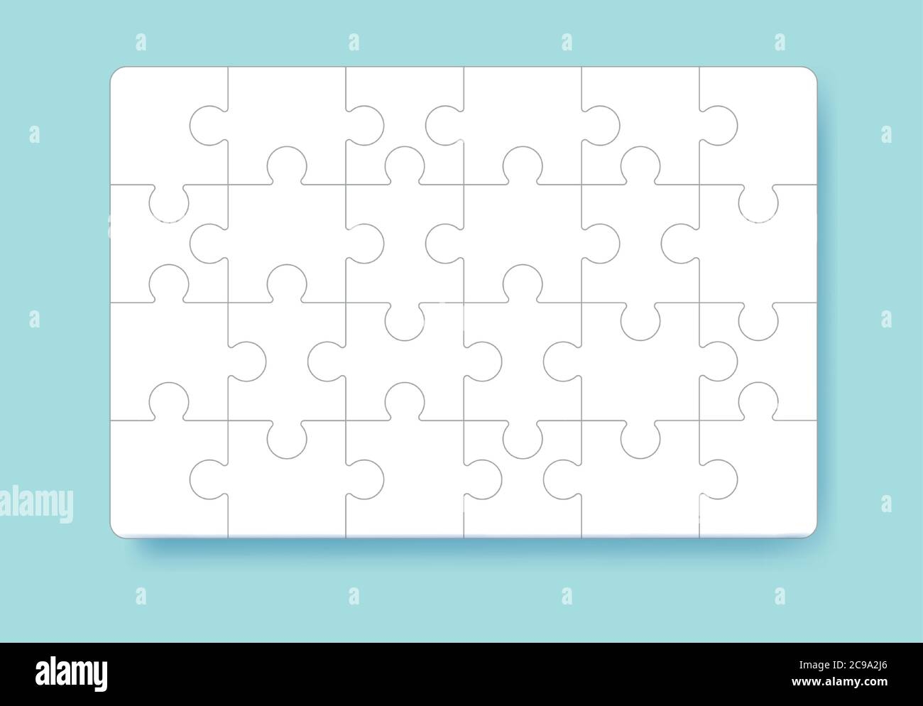 Puzzle Pieces Grid Jigsaw Puzzle 24 Pieces Thinking Game And 4x6 