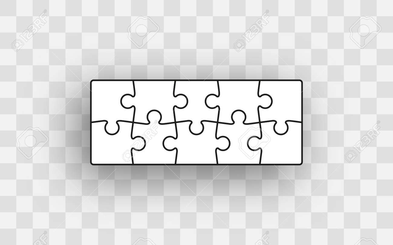 Puzzle Pieces Set Jigsaw Grid With 10 Details Simple Background With Mosaic Shapes Scheme For Thinking Game Cutting Template Frame Tiles Vector Illustration Fun Challenge Leisure Royalty Free SVG Cliparts Vectors And
