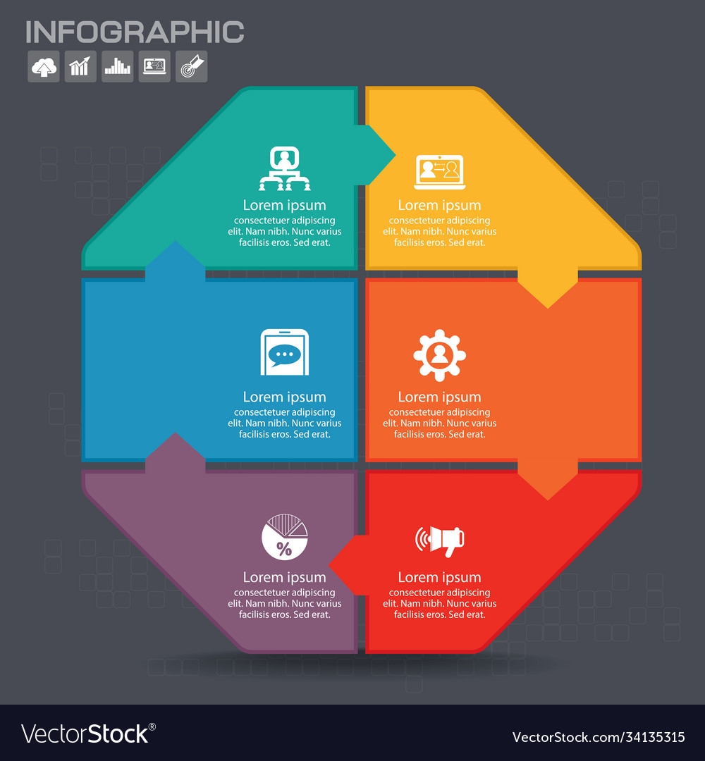 Puzzle Pieces Template For Infographic Business Vector Image