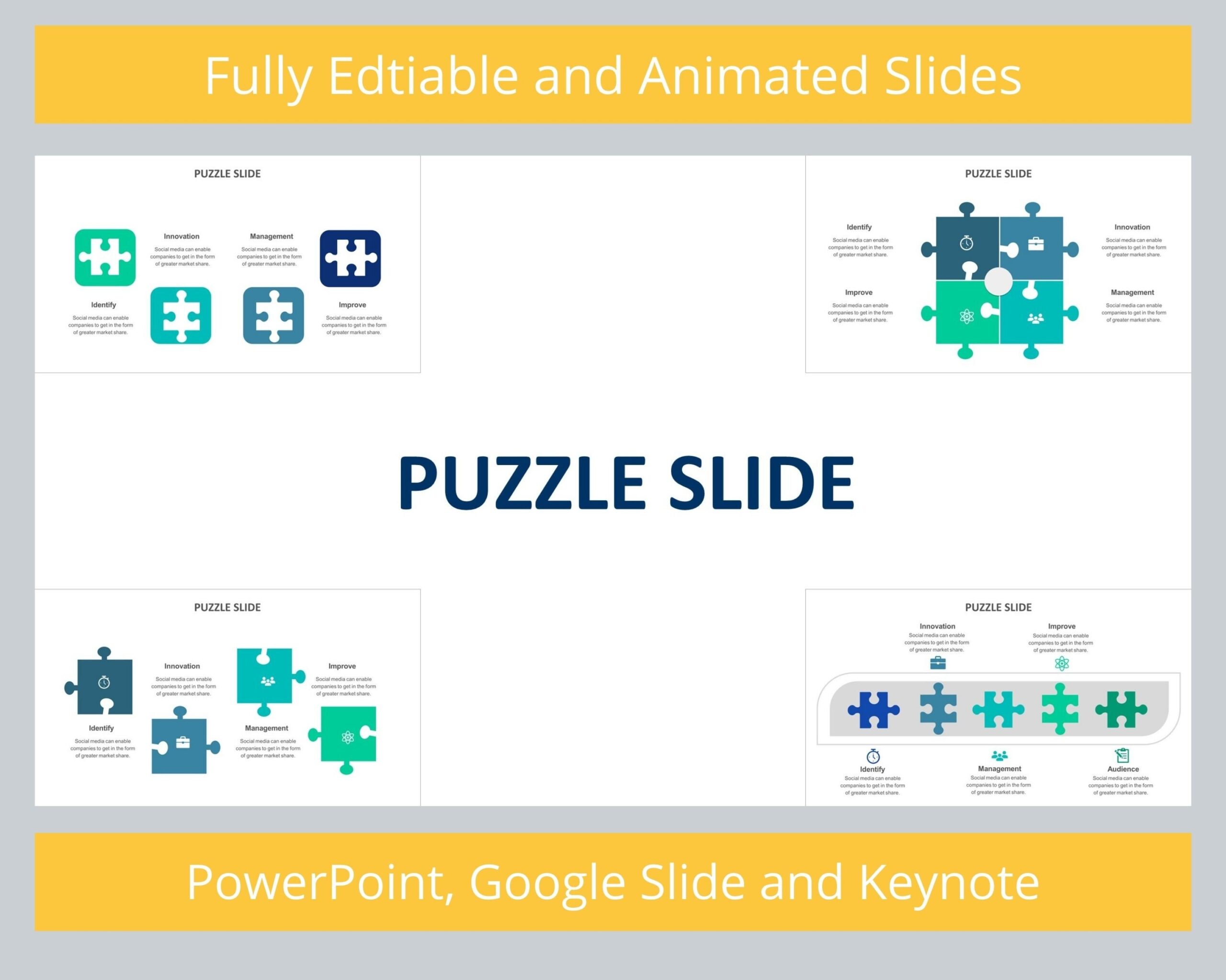 Puzzle Slide Infographic Templates Diagram For Powerpoint Google Slides And Keynote Puzzle Template Puzzle Slide Puzzle Infographic Etsy