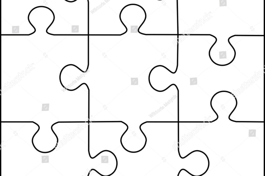 Puzzle Template 9 Pieces Stock Illustration 197086193 Shutterstock