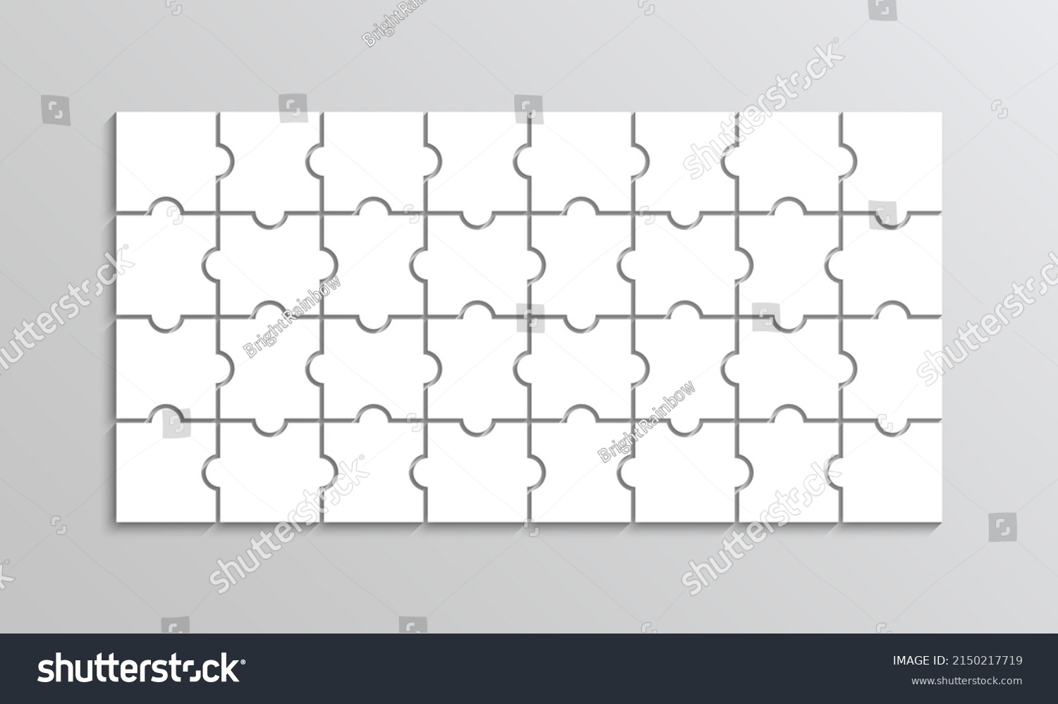 Puzzle Thinking Game 32 Pieces Jigsaw Stock Vector Royalty Free 2150217719 Shutterstock