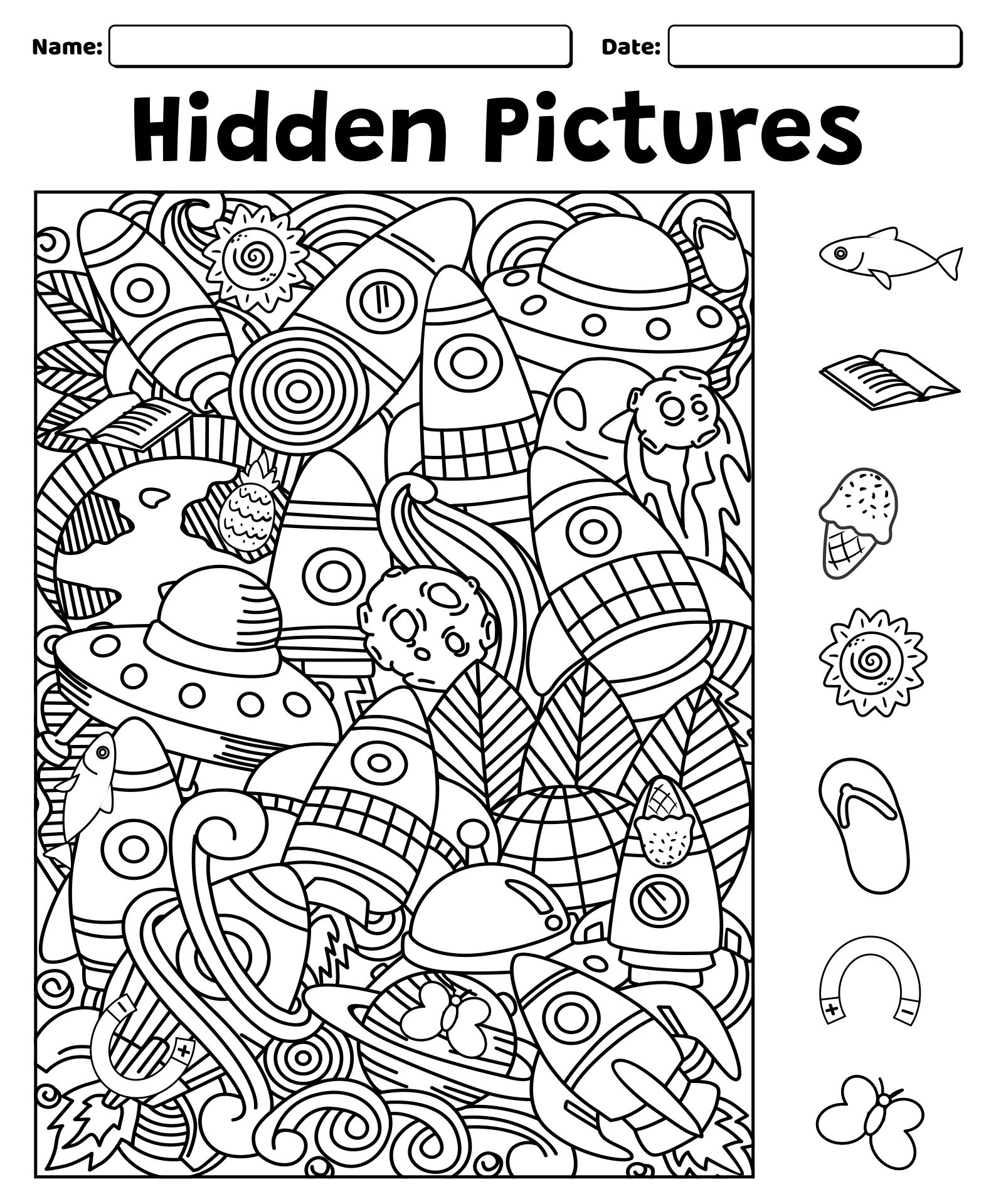 hidden pictures free printable