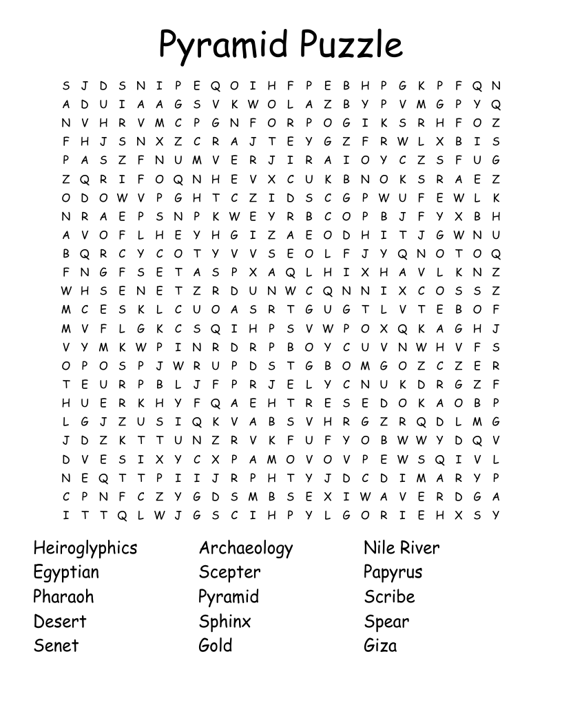 Pyramid Puzzle Word Search WordMint