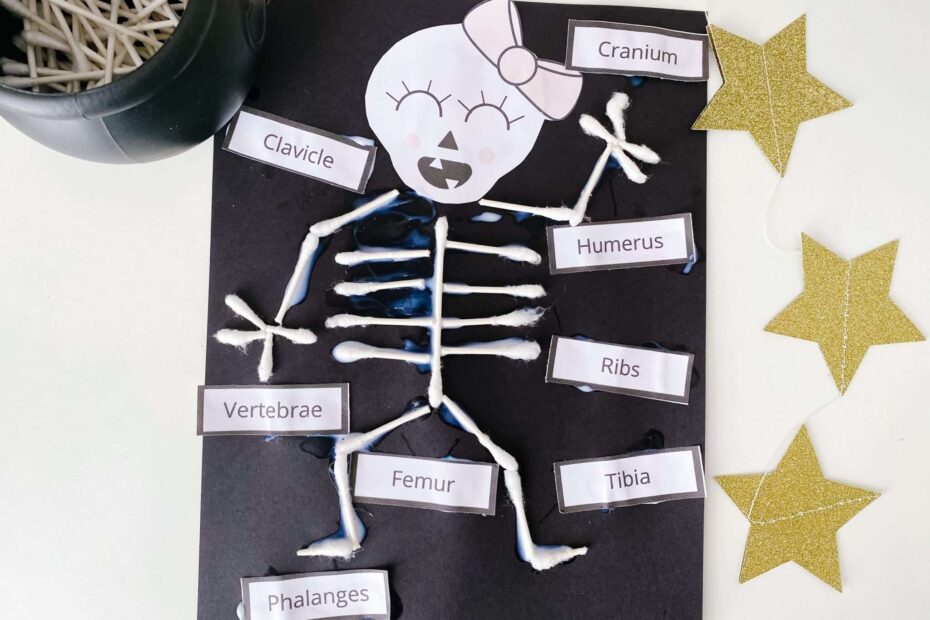 Q Tip Skeleton Craft For Kids With The Blinks