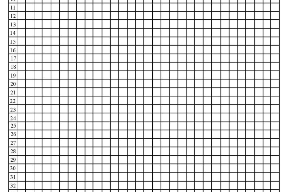 Quarter inch Graph Paper With Line Numbers Etsy