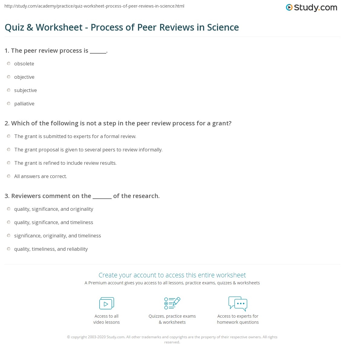 peer review worksheet