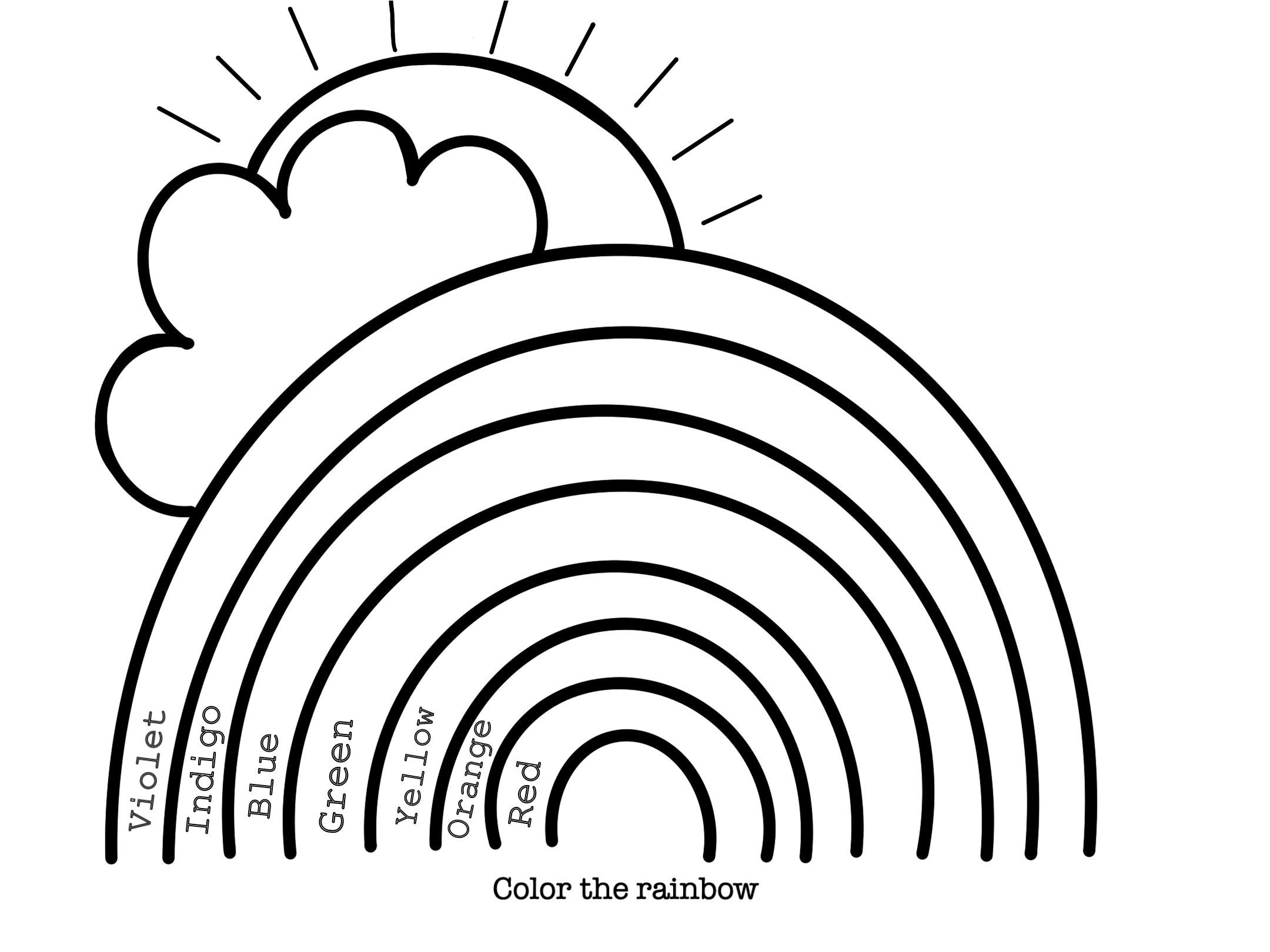 Rainbow Coloring Page Etsy Australia