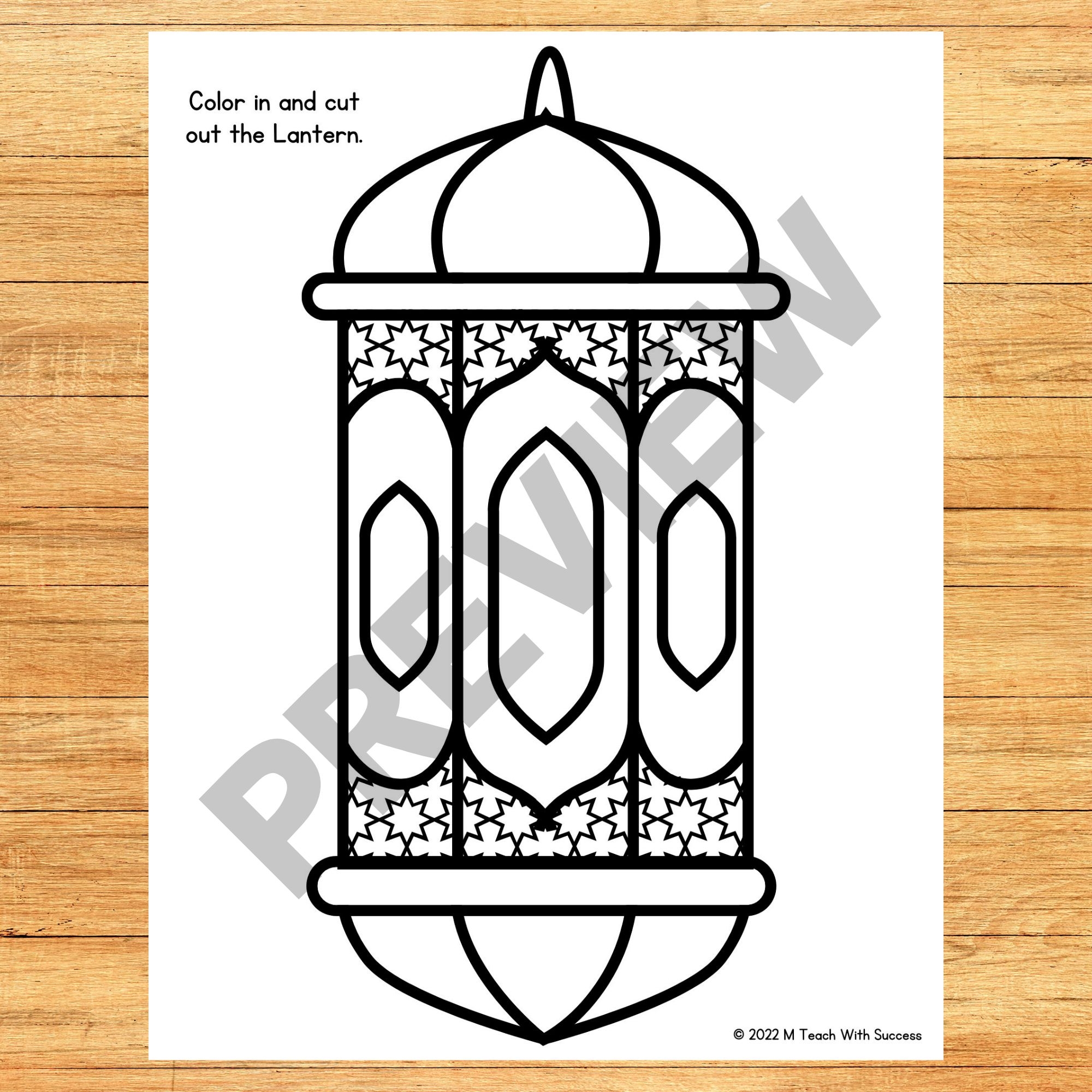 Ramadan Lanterns Coloring Pages Lantern Template Printable 