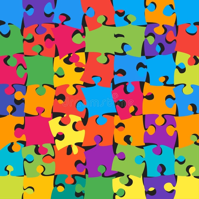 Random Multicolor Pieces Jigsaw Or Puzzle Banner Stock Vector 
