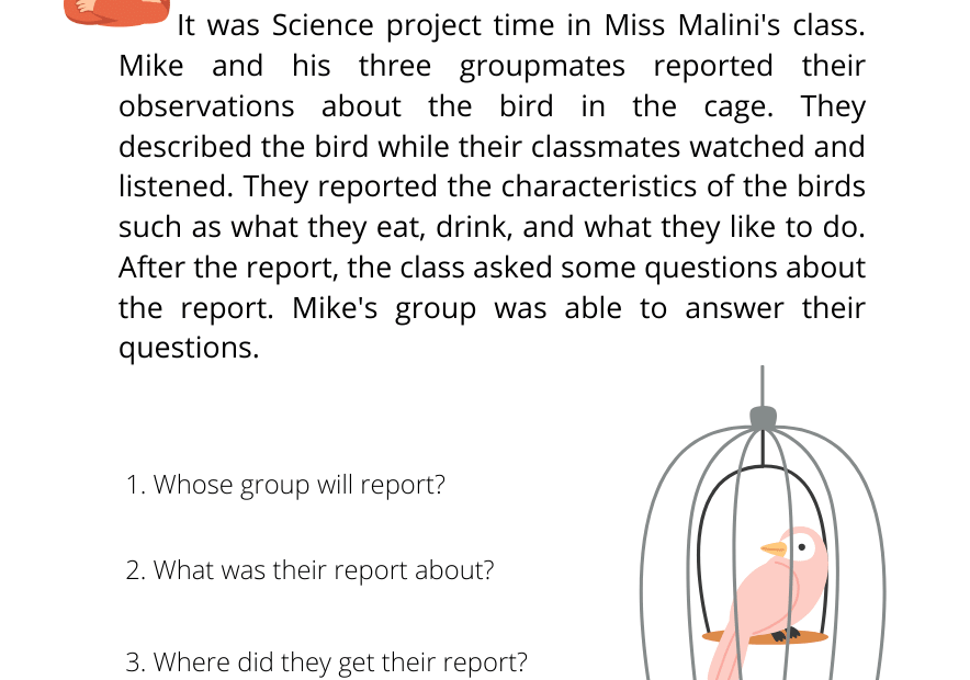 Reading Comprehension Worksheet For Grade 3 Kidpid
